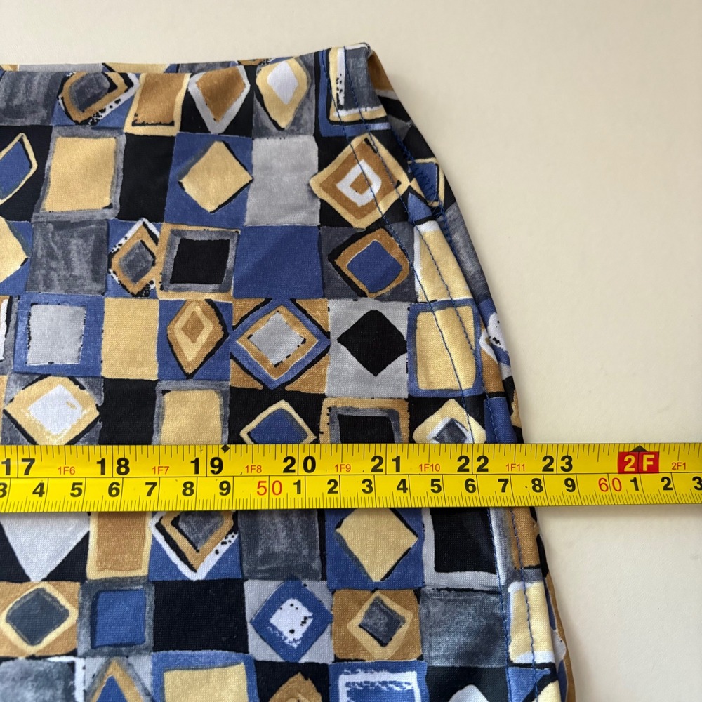 Vintage PHD Paul Harris Design Women Medium Button Up Shirt Blue Geometric - Picture 6 of 6